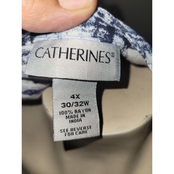 Catherines 4X Swirl Print Tunic Top With Button Detail comfort summer outdoor - Picture 6 of 7